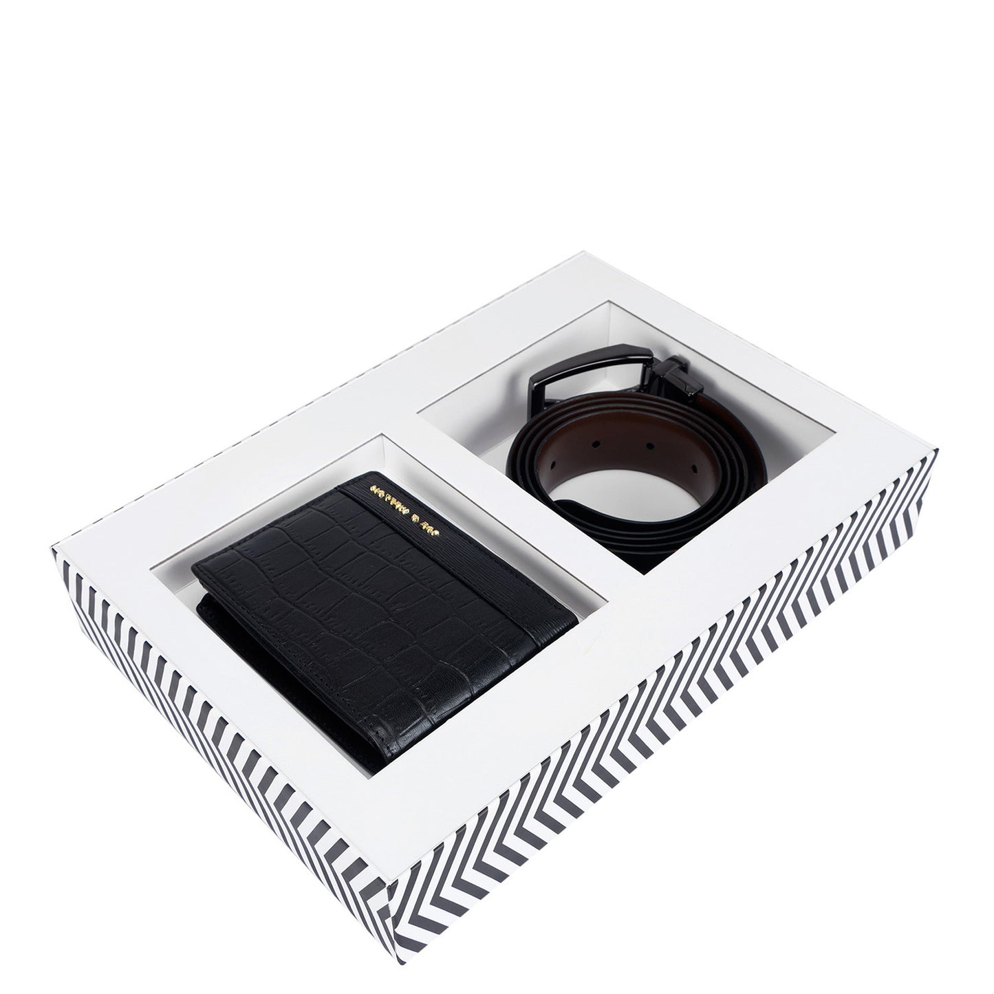 Locus Men Wallet & Belt Gift Set- Black