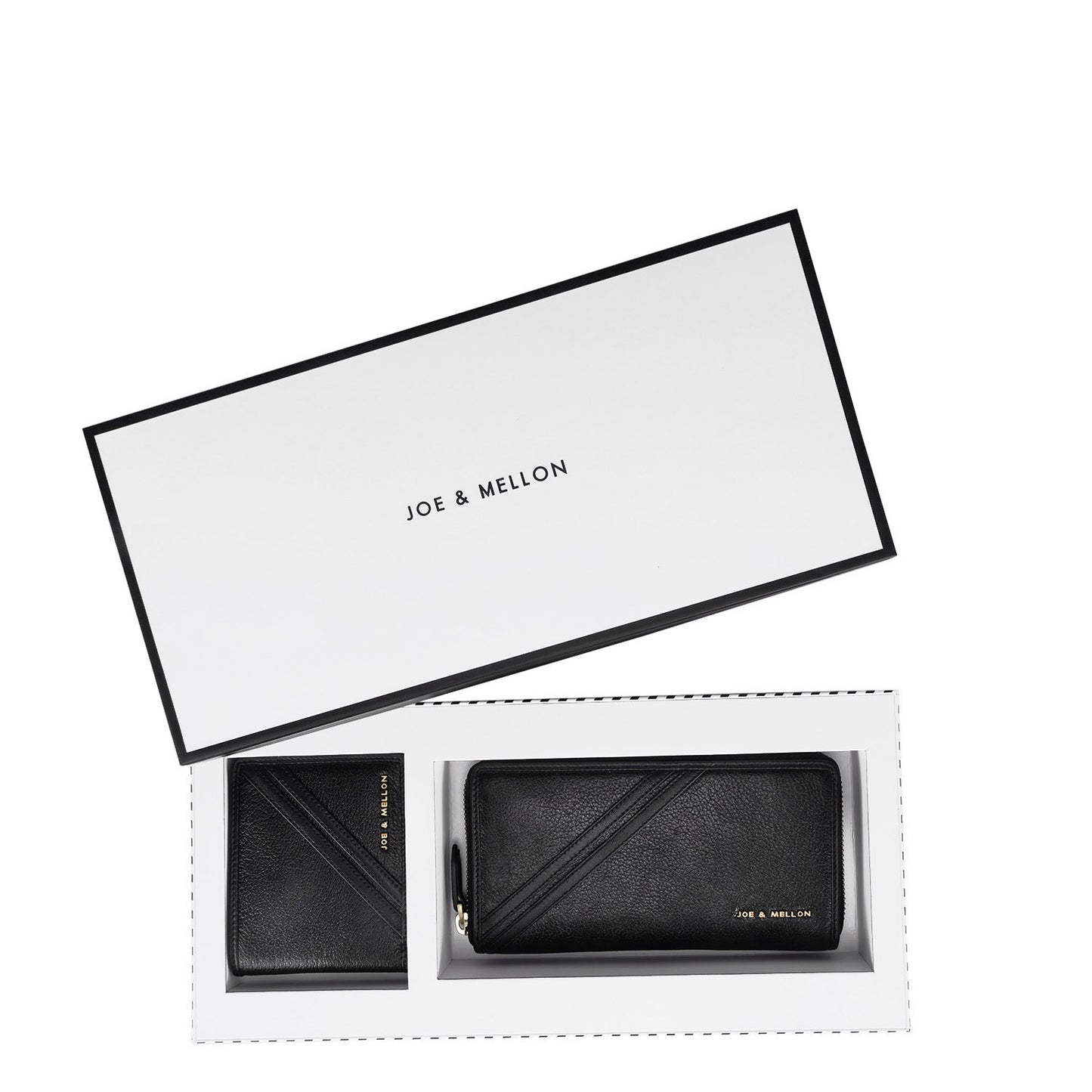 Cion Men Wallet & Ladies Wallet Gift Set- Black