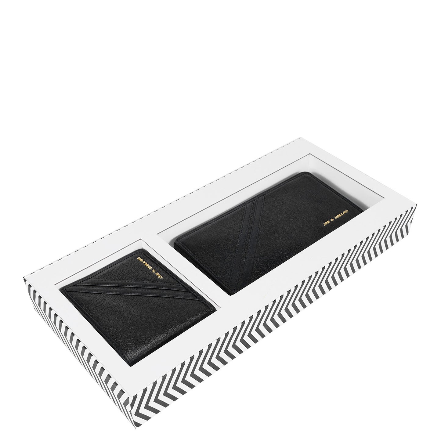 Cion Men Wallet & Ladies Wallet Gift Set- Black