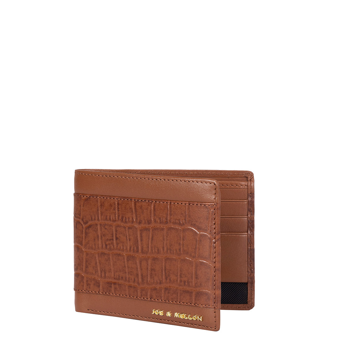 Arden Men Wallet & Key Chain Gift Set- Cognac