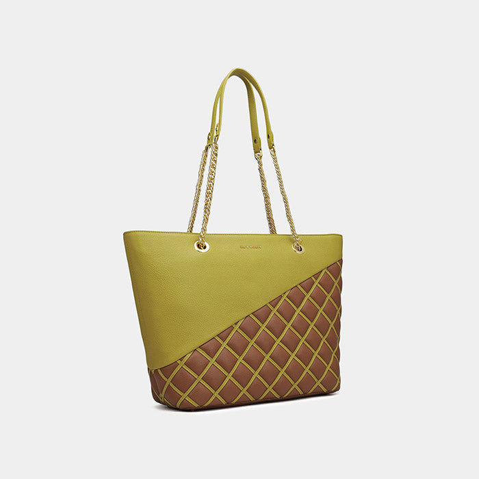 Kimora Ladies Bag - Green & Cognac