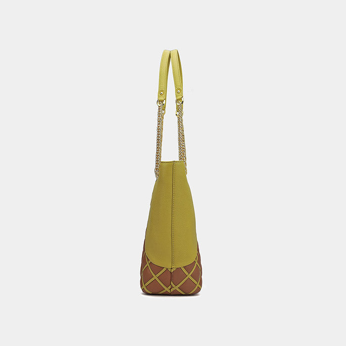 Kimora Ladies Bag - Green & Cognac
