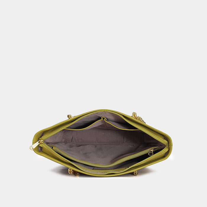 Kimora Ladies Bag - Green & Cognac